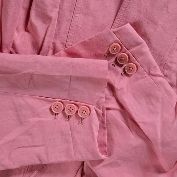 Ulla Johnson Marras Cinched Waist Peplum Jacket Pink Dahlia Size Medium - Picture 4 of 6